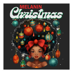 Póster Mulheres negras melanina de Natal Irmã Xmas Sistas