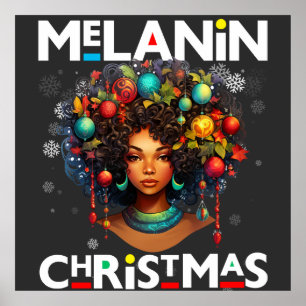 Poster Mulheres negras melanina de Natal Irmã Xmas Sistas