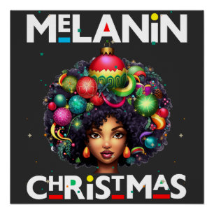 Póster Mulheres negras melanina de Natal Irmã Xmas Sistas