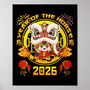Poster Mulheres No Ano Novo 2026 Cavalo Chinês Ano Do Ano
