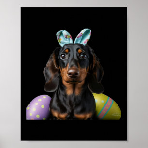 Poster Mulheres no Dia do Felz pascoa da Páscoa Dachshund
