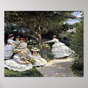Poster Mulheres no Jardim - Retrato da Elegância
