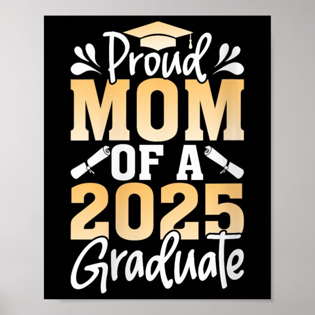 Poster Mulheres Orgulhosas Mãe De Uma Mãe Formando De 202 (Frente)