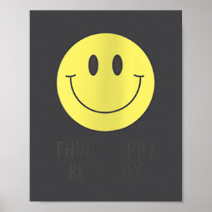 Poster Mulheres Pensem Feliz Sejam Felizes Sorriso Motiva