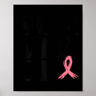 Poster Mulheres que conhecem o Cancer da frança cor-de-ro