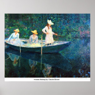 Póster mulheres que pescam por Claude Monet