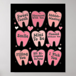 Poster Mulheres Retro Dental Dente Doce de São Valentão H