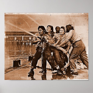 Póster Mulheres sapadores-bombeiros Pearl Harbor o 7 de