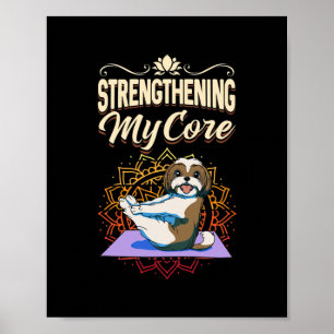 Poster Mulheres Shih Tzu Funny Yoga Classe Design 