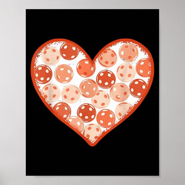 Poster Mulheres valentine pickleball coração amor pickle  (Frente)