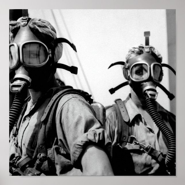 Poster Mulheres Vestindo Máscaras de Oxigênio - 1943 (Frente)