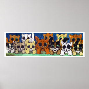 Poster Multidão de Gatos, Louis Wain