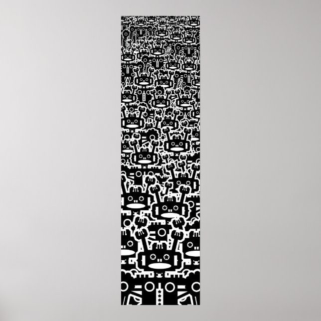 Póster Multidão de robôs (Frente)