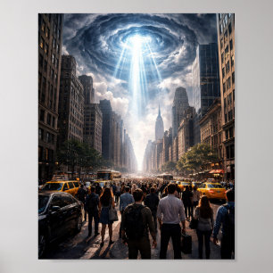 Poster Multidão Observando Fenômeno Celeste Cartaz de Fic