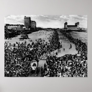 Póster Multidões em Atlantic City, agente de beleza NJ