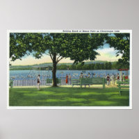 Multidões na Praia e Parque em Chautauqua