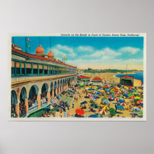 Póster Multidões na praia na frente do casino