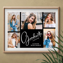 Poster Múltipla Foto em Fim de Graduação Preto