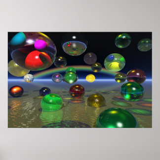 Poster múltiplas bolas em várias cores