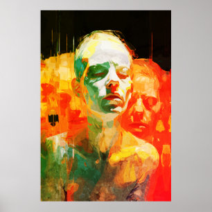 Poster Multiplicidade da Mente Retrato Emocional Abstrato