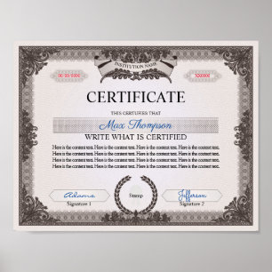 Poster Multipurpose Certificate