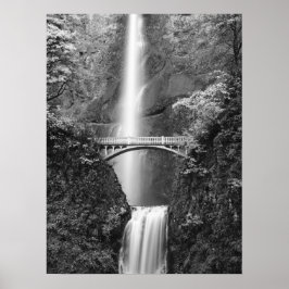 Poster Multnomah cai em cascata com ponte de Benson