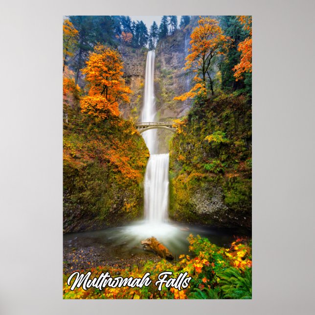 Poster Multnomah Falls, Columbia River Gorge, Oregon (Frente)