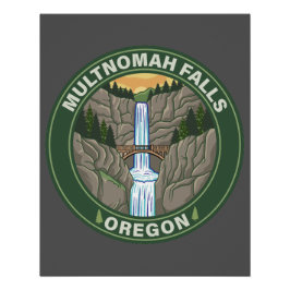Póster Multnomah Falls Oregon