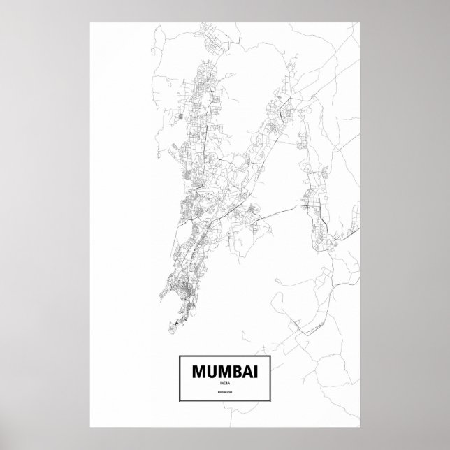 Póster Mumbai, Índia (preto no branco) (Frente)
