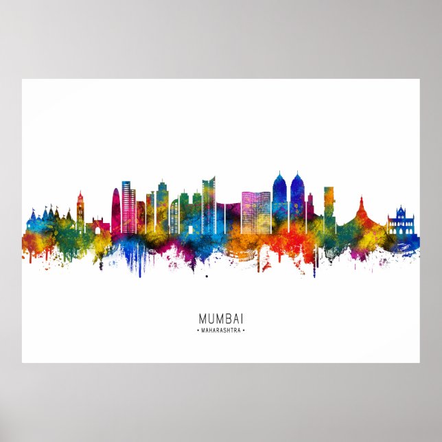 Poster Mumbai Maharashtra Skyline (Frente)