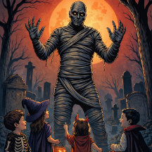 Múmia de Trick-or-Treat no Cemitério