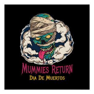 Póster Mummies Dia De Muertos - Dia dos Mortos