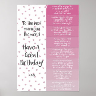 Poster Mummy Birthday Coupons
