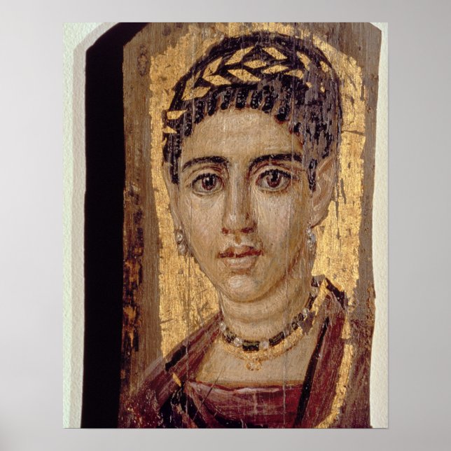 Poster Mummy Retrato de uma Mulher, de Fayum, Romano-Egit (Frente)