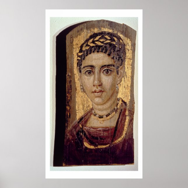 Póster Mummy Retrato de uma Mulher, de Fayum, Romano-Egit (Frente)