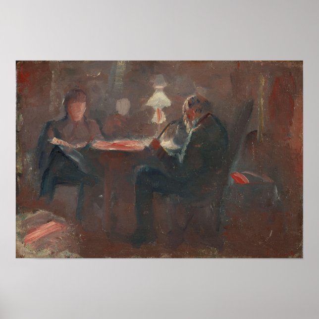 Poster Munch - Em Torno da Lâmpada de Parafina (Frente)