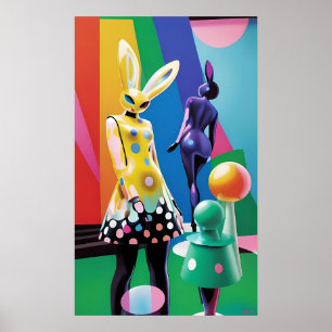 Poster Mundo Coelho Psicodélico