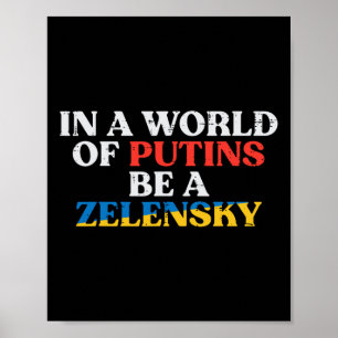 Poster Mundo da Ucrânia de Putins Seja Zelensky Homens Uc