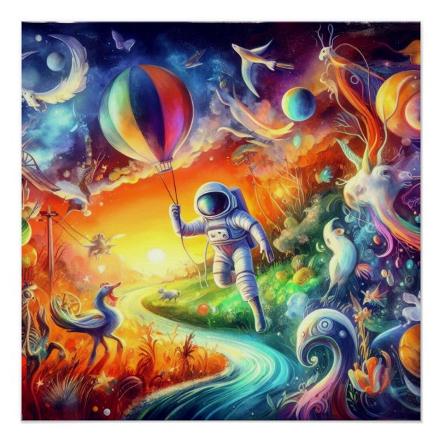Póster Mundo do Astronauta Wimsical (Frente)