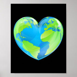 Poster Mundo do Coração do Coração do Dia da Terra