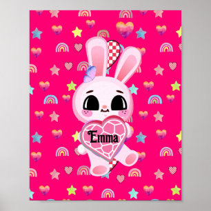 Poster Mundo dos doces cor-de-rosa magros