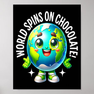 Poster Mundo gira em torno de chocolate engraçado lindo t