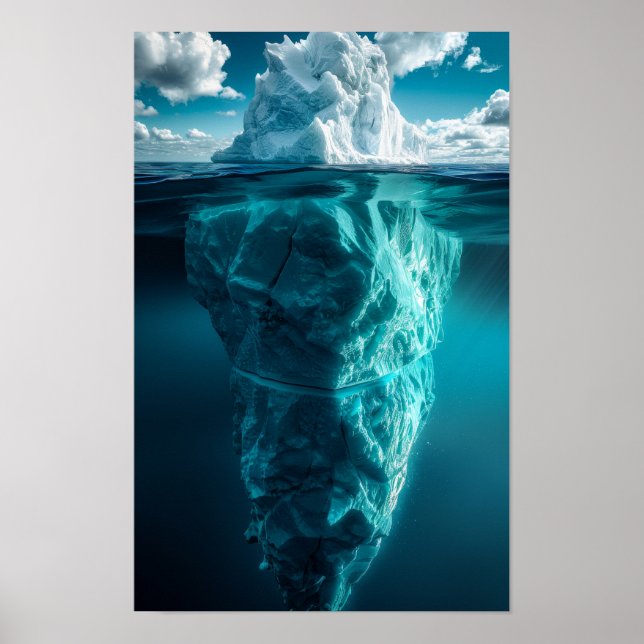 Poster Mundo Submarino: Captivando Fotografia Iceberg (Frente)