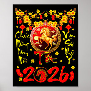 Poster Mung Nam Moi Tet 2024 Ano Novo Lunar Vietnamita Ho