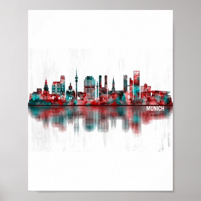 Poster Munique Alemanha Skyline (Frente)