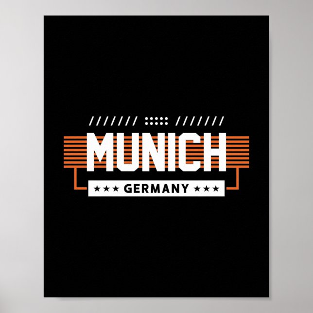 Poster Munique Alemanha Tipografia Moderna Design Gráfico (Frente)