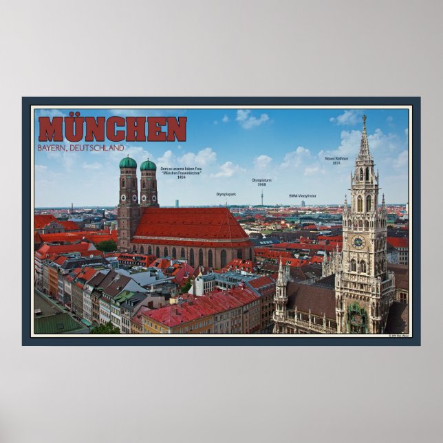 Póster Munique Cityscape (Frente)