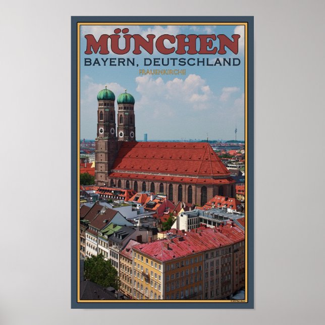 Póster Munique Frauenkirche (Retrato) (Frente)