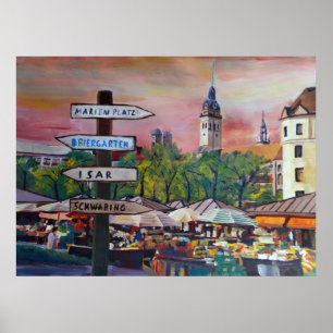 Poster Munique Viktualienmarkt