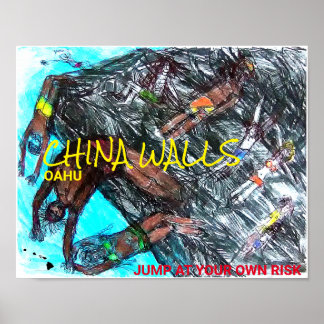 POSTER MURAIS DA CHINA OAHU: SALTE POR SUA CONTA E RISCO